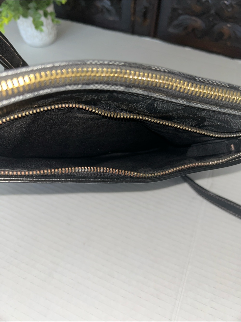 Coach Black/Charcoal Signature Crossbody Bag - Picture 11 of 14